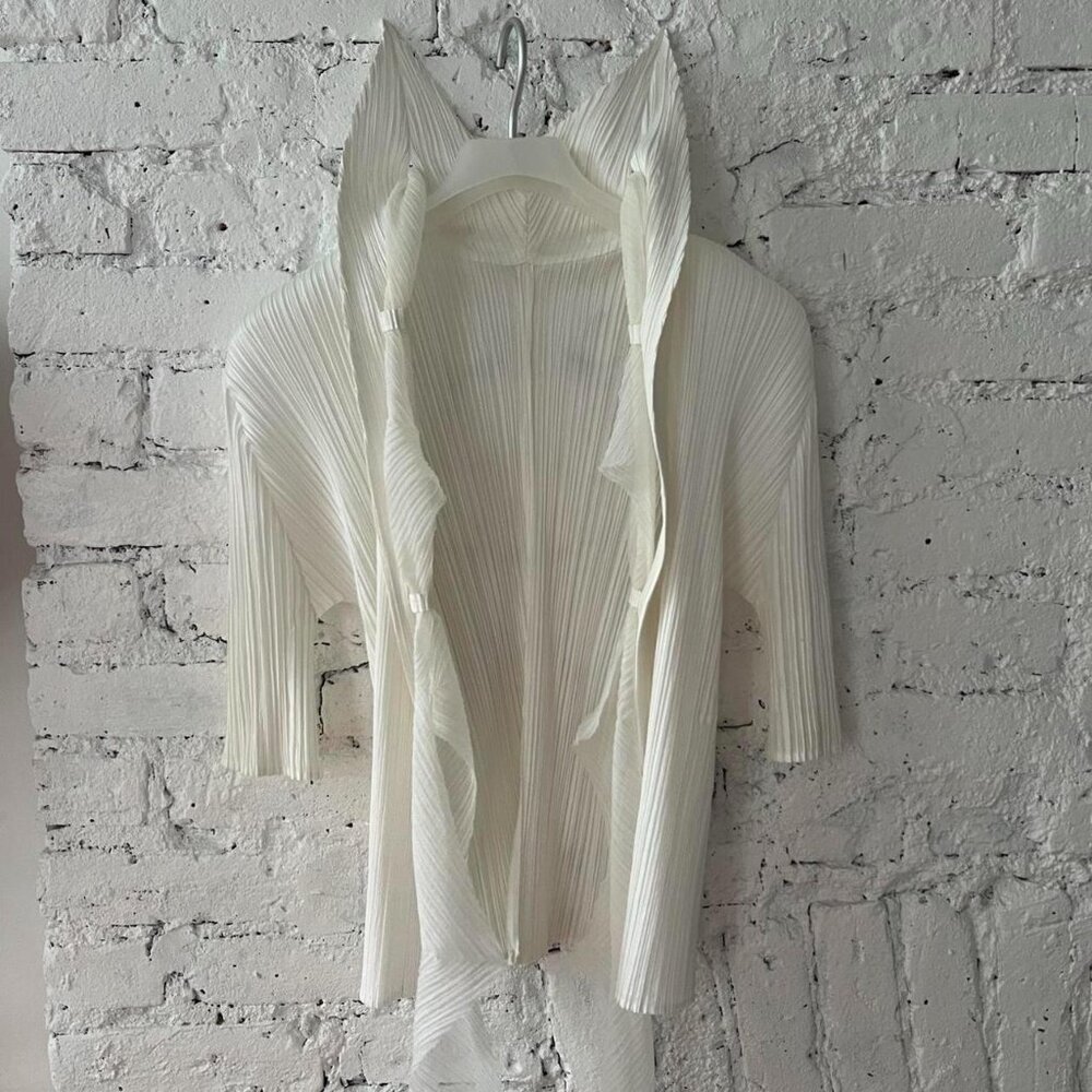 Issey Miyake Pleats Please cardigan in white
